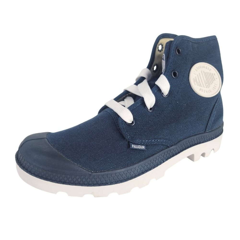 PALLADIUM Blanc Hi 72886419 Hiking Outdoors Canva Boots Blue Men Boots SZ7.5